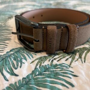 Men's Ted Baker Brown Suede Split Leather Belt